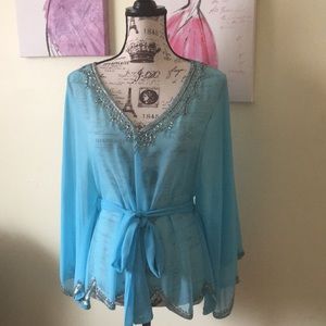 Boston Proper blue blouse/tunic